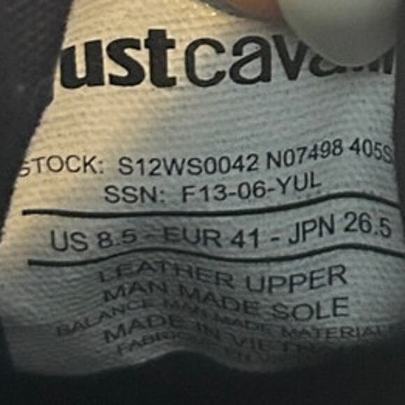 Just Cavalli-Studded Snake Embossed Hi Top-Sneakers-Black-Men's-8.5-S12WS0042 - Picture 9 of 9